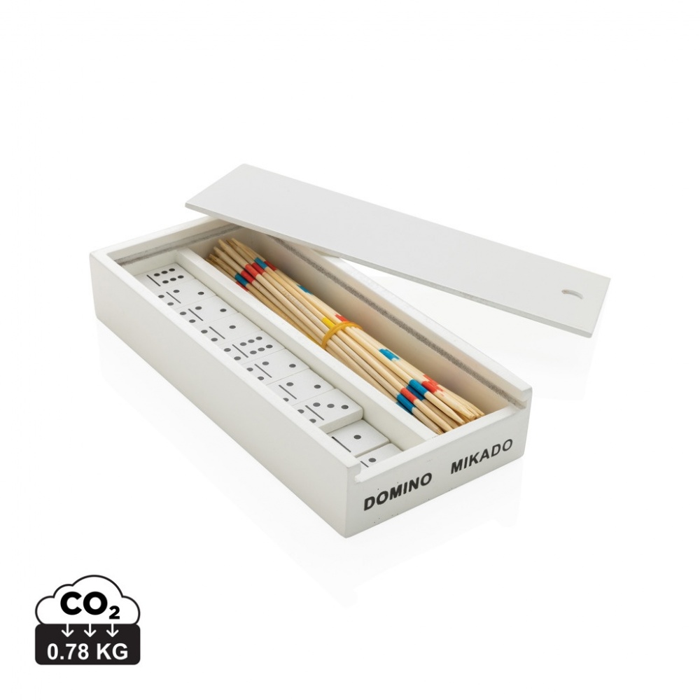 Logo trade promotional product photo of: Deluxe mikado/domino in wooden box