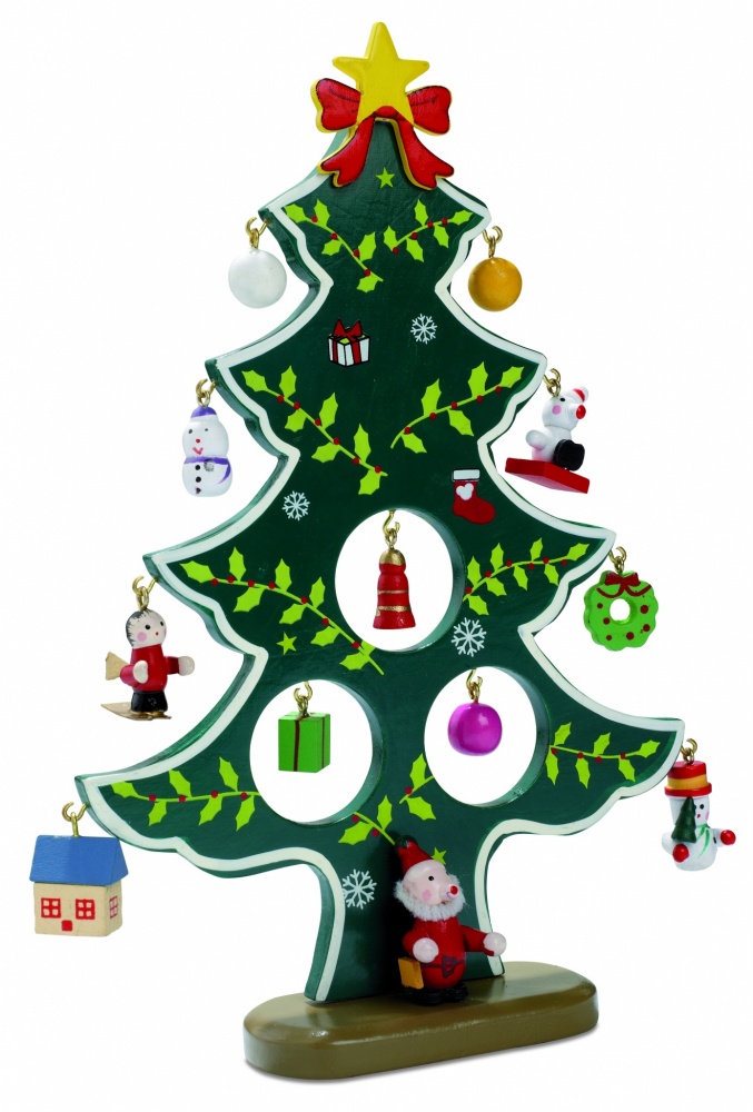 Logo trade advertising products picture of: Wooden xmas tree decoration