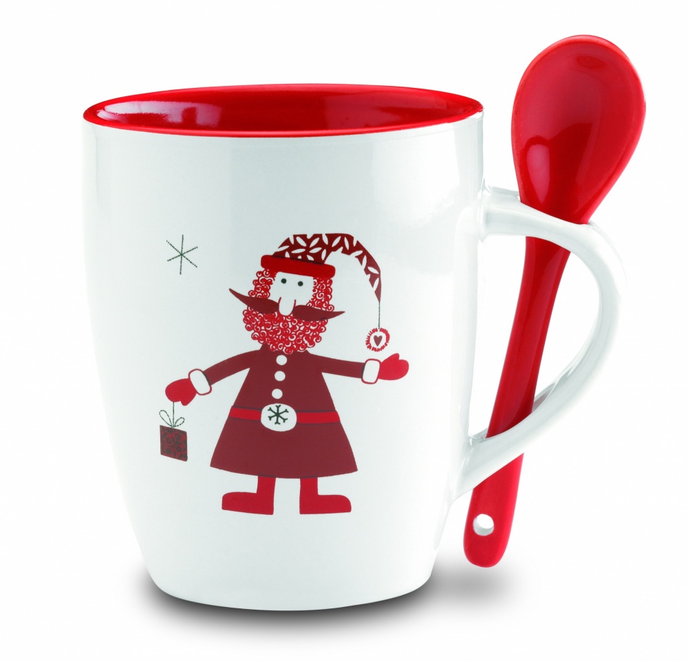 Logo trade advertising products image of: Mug with spoon 250ml
