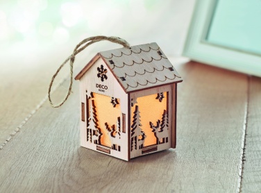 Logo trade promotional product photo of: MDF house with light