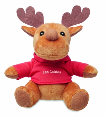 Logo trade promotional giveaways picture of: Plush reindeer with hoodie