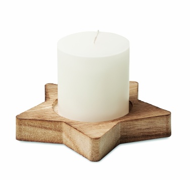 Logo trade promotional items picture of: Candle on star wooden base