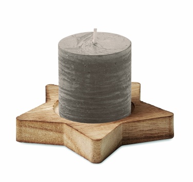 Logo trade promotional items image of: Candle on star wooden base