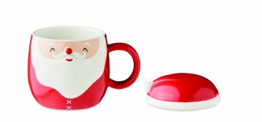 Logo trade promotional giveaways image of: Ceramic mug with lid 370 ml