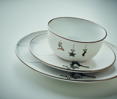 Logo trade promotional merchandise picture of: 4 piece ceramic place setting