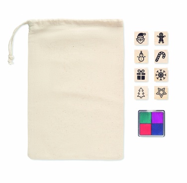 Logo trade promotional giveaways image of: 8 wooden Christmas stamps set