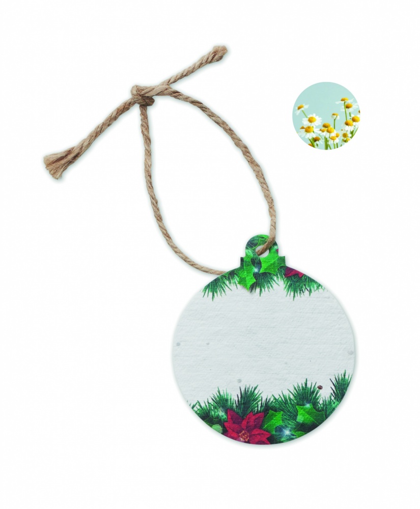 Logo trade business gifts image of: Seed paper Xmas ornament