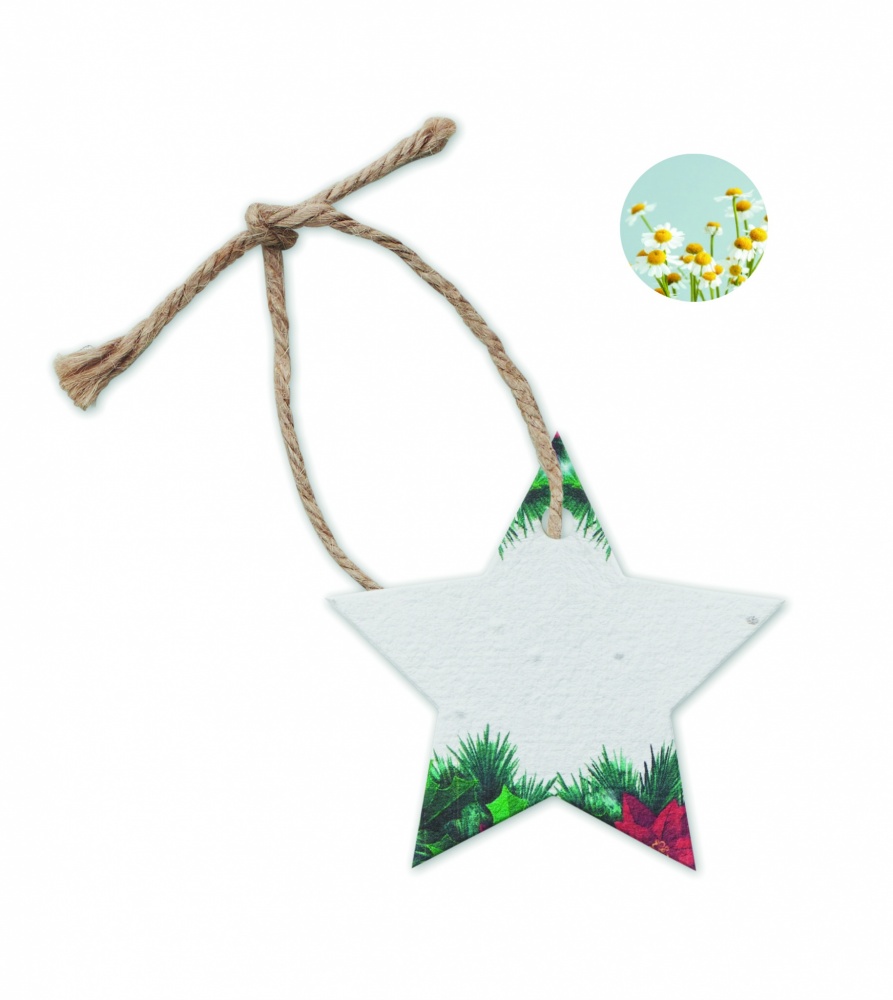 Logo trade corporate gifts image of: Seed paper Xmas ornament