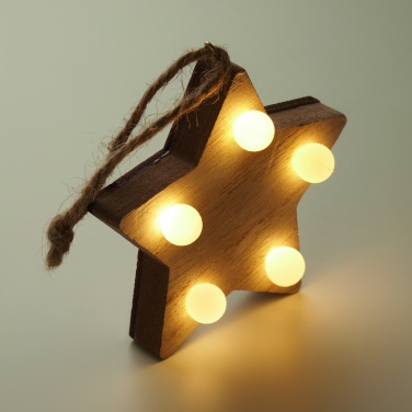 Logotrade advertising product picture of: Wooden weed star with lights