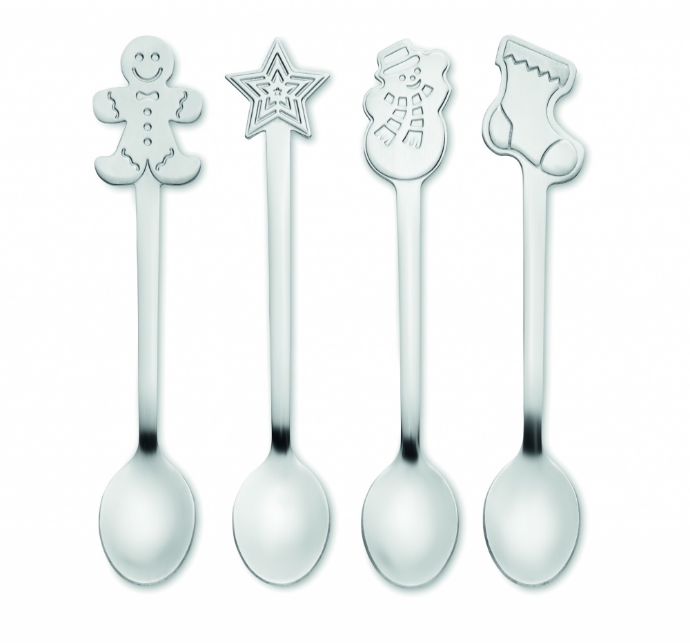 Logotrade promotional gift image of: Set of 4 Christmas tea spoon
