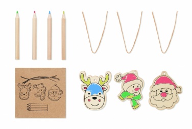 Logo trade promotional product photo of: Drawing wooden ornaments set