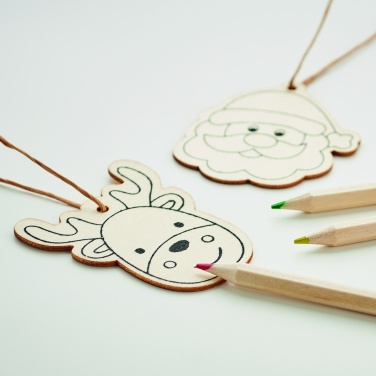 Logo trade advertising products picture of: Drawing wooden ornaments set