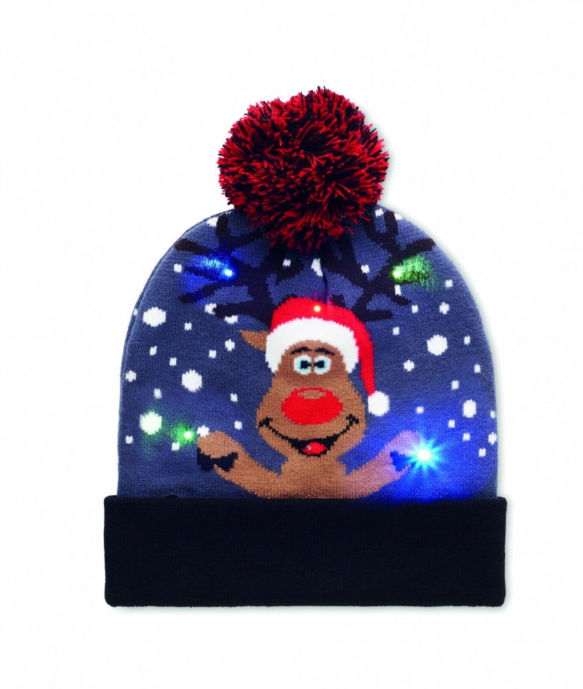 Logo trade promotional product photo of: Christmas knitted beanie LED
