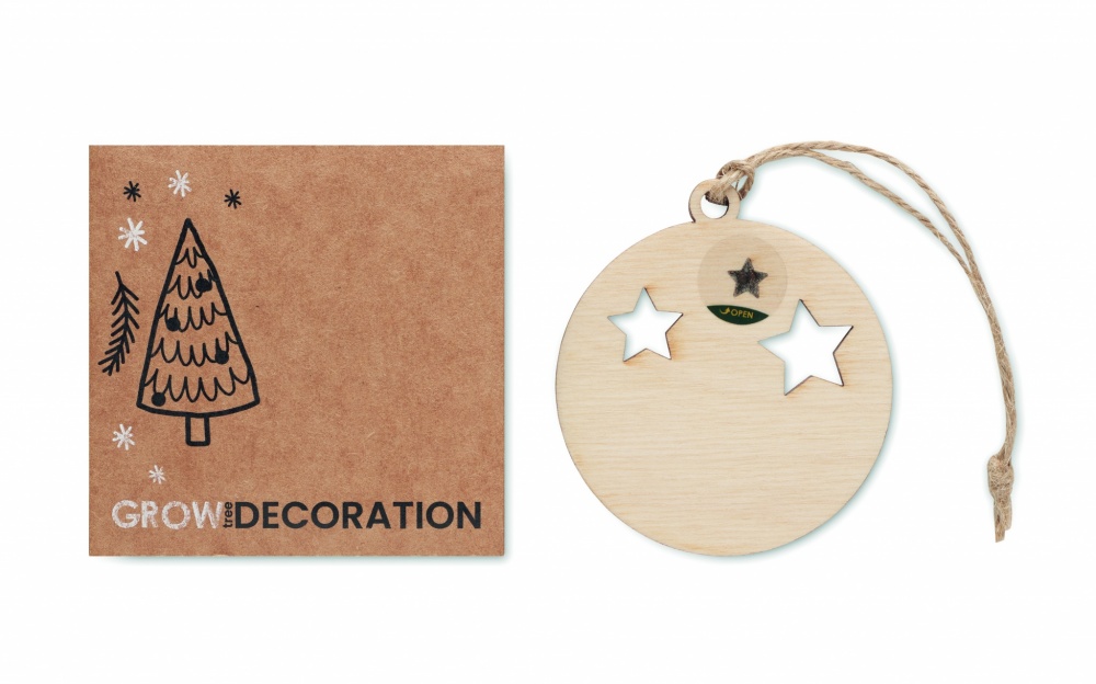 Logotrade business gift image of: Wooden bauble shape hanger