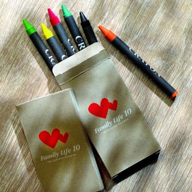 Logo trade advertising product photo of: Carton of 6 wax crayons