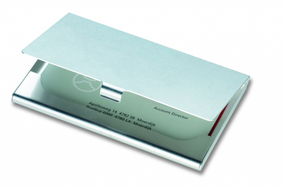 Logo trade business gift photo of: Aluminium business card holder