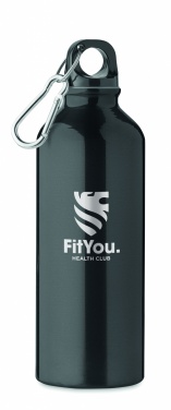 Logo trade promotional gift photo of: 500 ml single-walled water bottle made of recycled aluminum with a carabiner