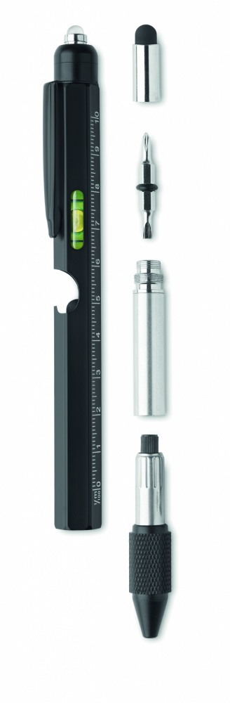 Logo trade promotional giveaways picture of: Spirit level pen with ruler