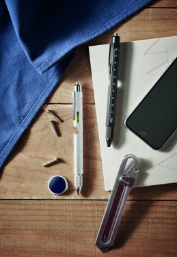 Logo trade promotional giveaways picture of: Spirit level pen with ruler