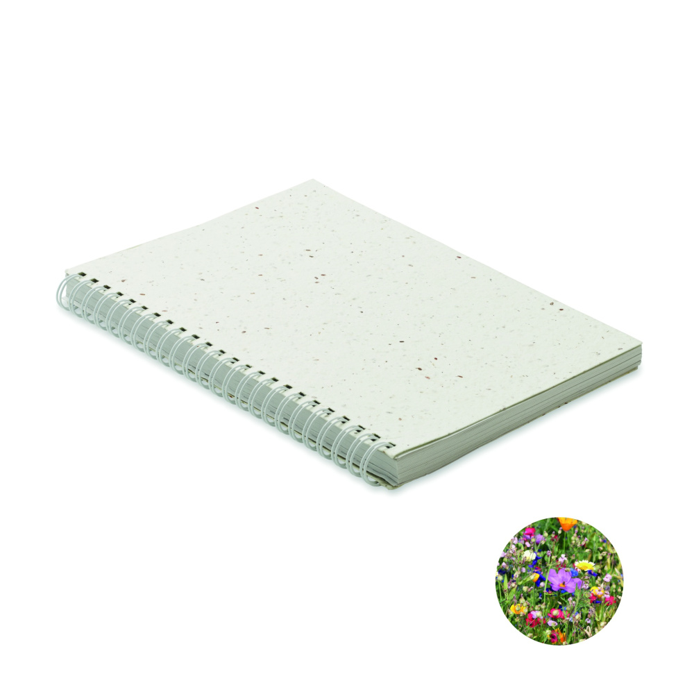 Logo trade promotional gift photo of: A5 seed paper cover notebook
