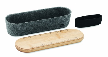 Logo trade business gifts image of: RPET felt pencil case with lid