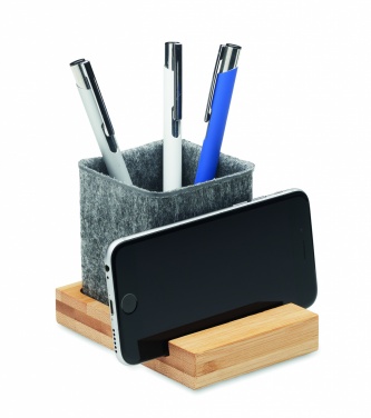 Logotrade promotional merchandise photo of: RPET felt pen pot phone stand
