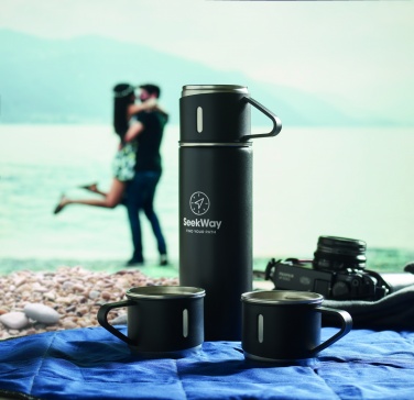Logo trade corporate gifts picture of: Double wall bottle and cup set
