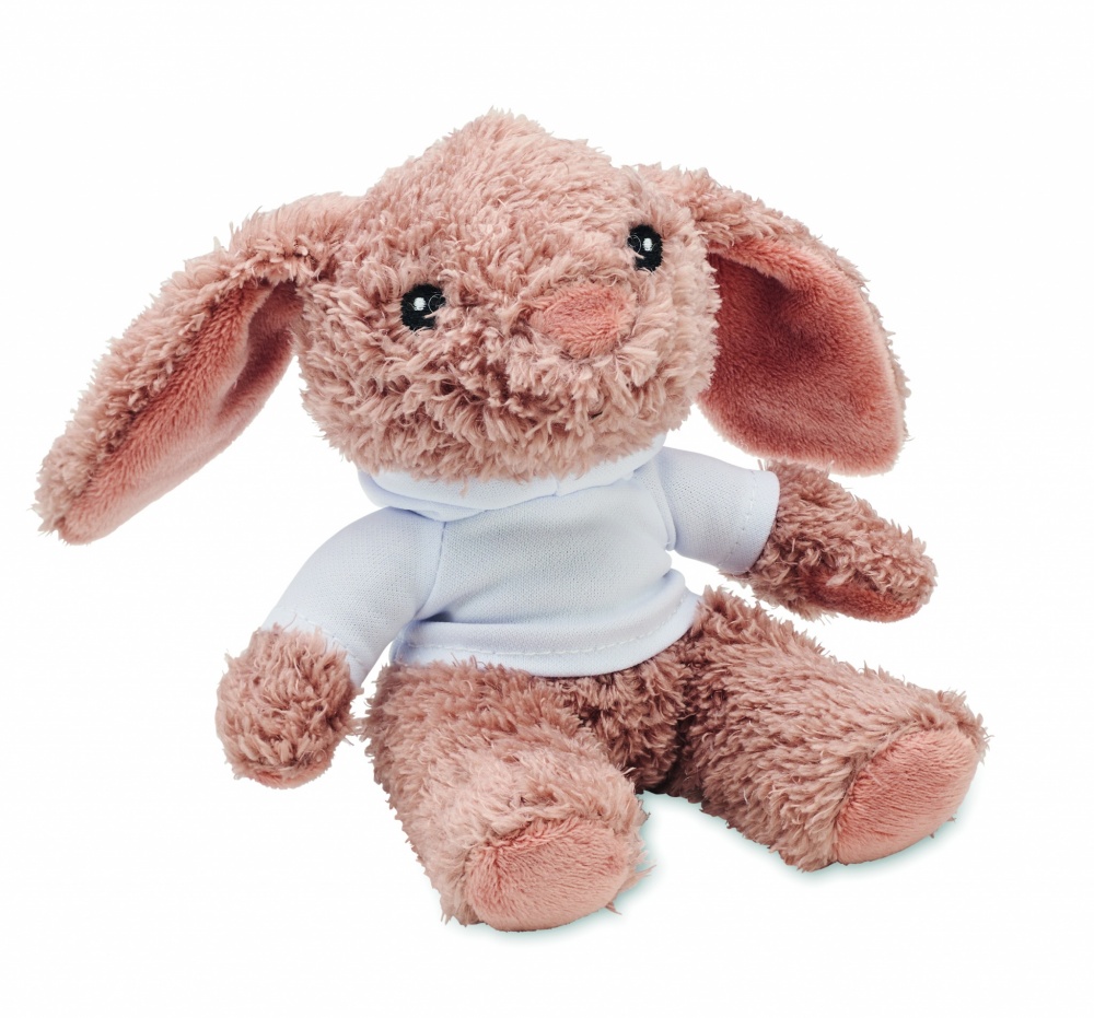 Logo trade business gifts image of: Bunny plush wearing a hoodie