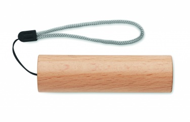 Logo trade promotional gift photo of: Beech wood rechargeable torch