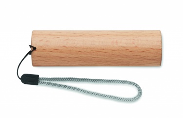 Logo trade promotional merchandise photo of: Beech wood rechargeable torch