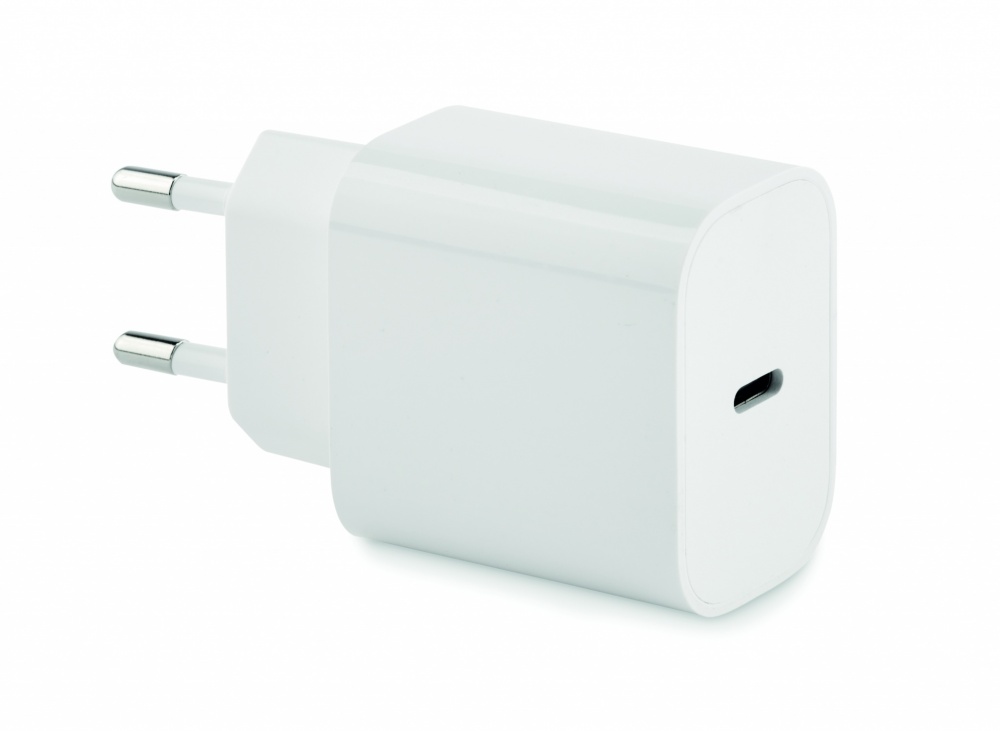 Logotrade promotional item picture of: 20W 2 port USB charger EU plug