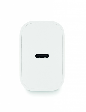 Logo trade promotional merchandise image of: 20W 2 port USB charger EU plug