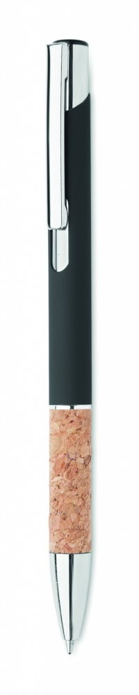 Logo trade business gifts image of: Ballpoint pen made of aluminum with a cork grip