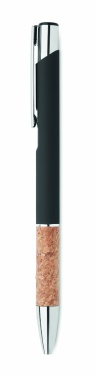 Logo trade promotional products image of: Ballpoint pen made of aluminum with a cork grip