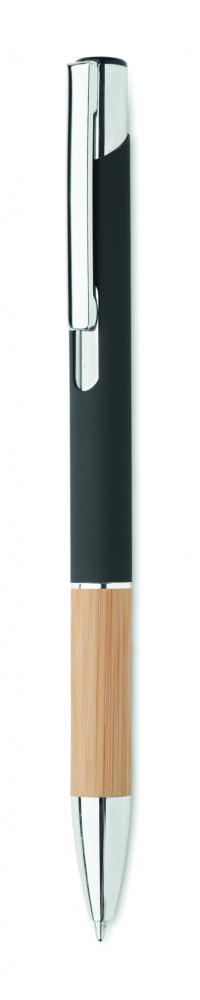 Logo trade promotional merchandise image of: Ballpoint pen made of aluminum with a bamboo grip
