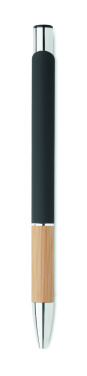 Logo trade promotional merchandise image of: Ballpoint pen made of aluminum with a bamboo grip