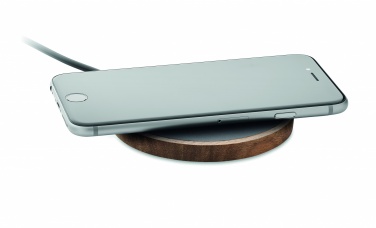 Logo trade promotional items image of: Wireless charger in acacia 15W