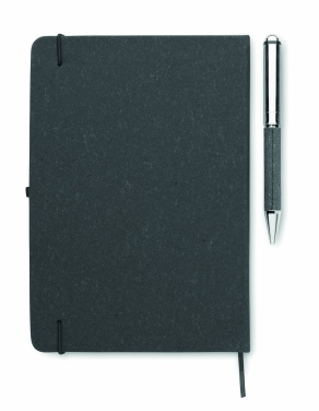 Logo trade promotional gifts picture of: Recycled leather notebook set