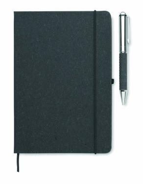 Logo trade promotional items picture of: Recycled leather notebook set