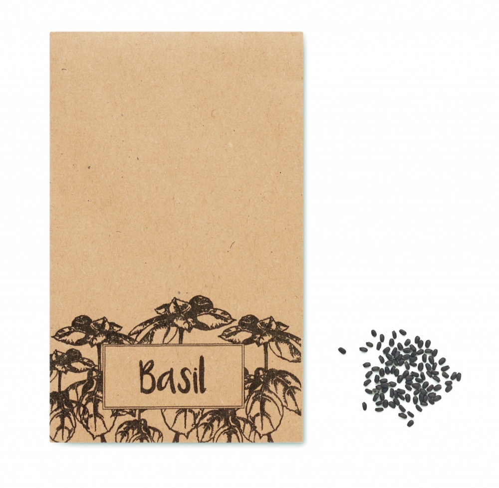 Logotrade promotional item image of: Basil seeds in craft envelope