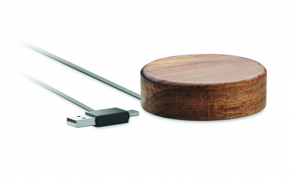 Logotrade corporate gift image of: Wireless charger in acacia 15W