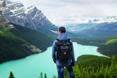 Logotrade promotional giveaway image of: Laptop PU Rolltop backpack