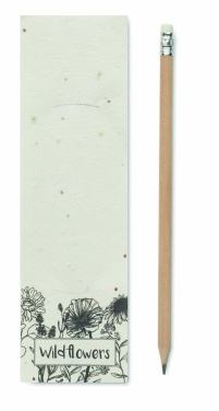Logo trade promotional merchandise photo of: Natural pencil in seeded pouch