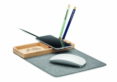 Logotrade promotional giveaway image of: Wireless charger in bamboo 15W