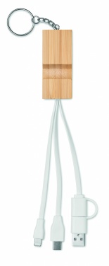 Logo trade promotional giveaway photo of: Bamboo key ring and stand Salo