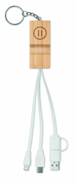 Logotrade advertising product image of: Bamboo key ring and stand Salo