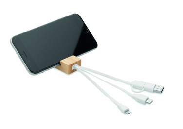 Logotrade advertising products photo of: Bamboo key ring and stand Salo