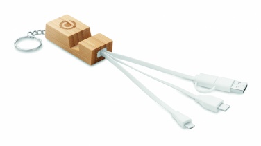 Logo trade promotional gift photo of: Bamboo key ring and stand Salo