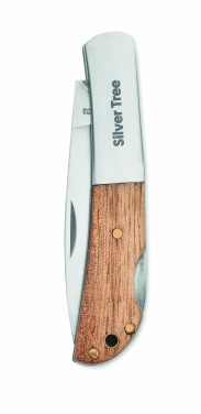 Logo trade business gift photo of: Foldable knife in acacia wood
