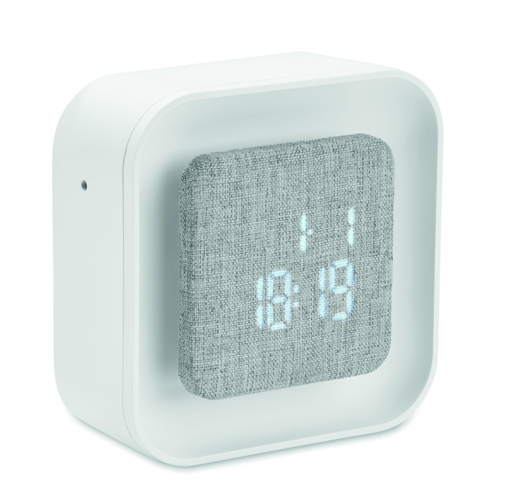 Logo trade promotional products picture of: Recycled ABS/RPET alarm clock Stuttgart